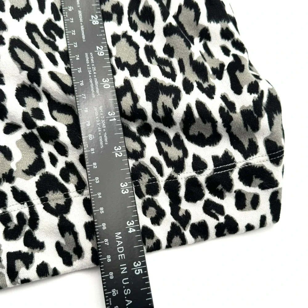 BLUE LIFE Women's S/M White Leopard‎ Print Robe Belted Soft Thick Made in USA